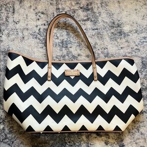 Kate Spade Zigzag Black and White Tote